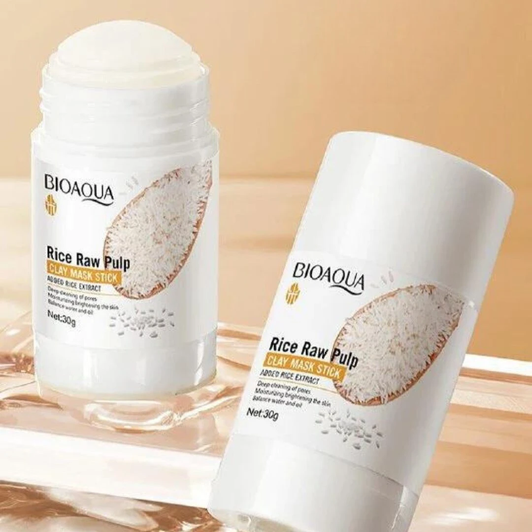 Mask Stick de arroz Bioaqua en presentación de 30g, ideal para limpieza profunda y brillo.