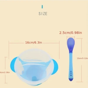 Set x3 Plato Antiderrame con Cuchara para Bebé - Come sin desorden y fomenta su autonomía