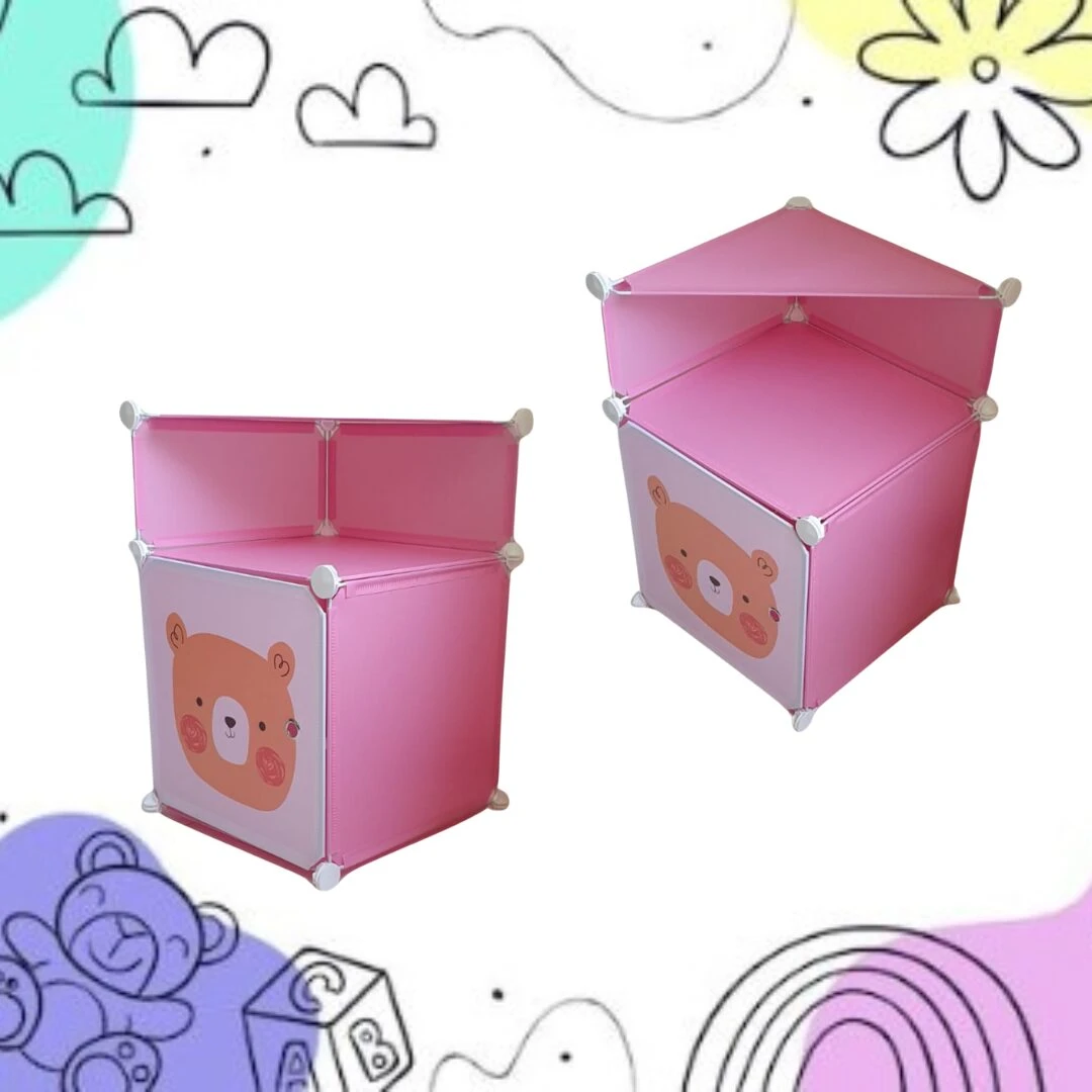 Set x2 Mesa de Noche Infantil Armable - Organiza ropa y juguetes de tus hijos