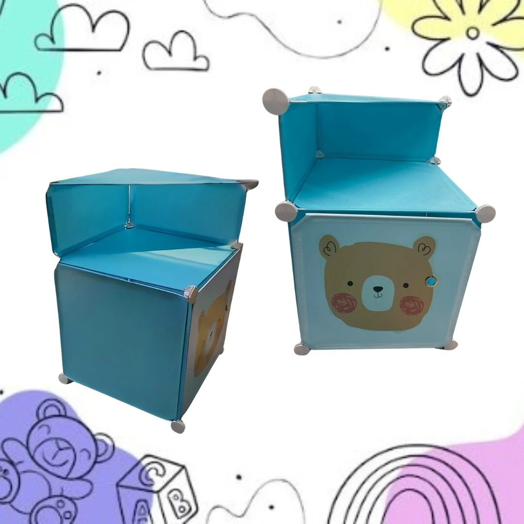 Set x2 Mesa de Noche Infantil Armable - Organiza ropa y juguetes de tus hijos