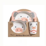 Set Vajilla Bebes Niños Bambu 5 Piezas - Imagen 4