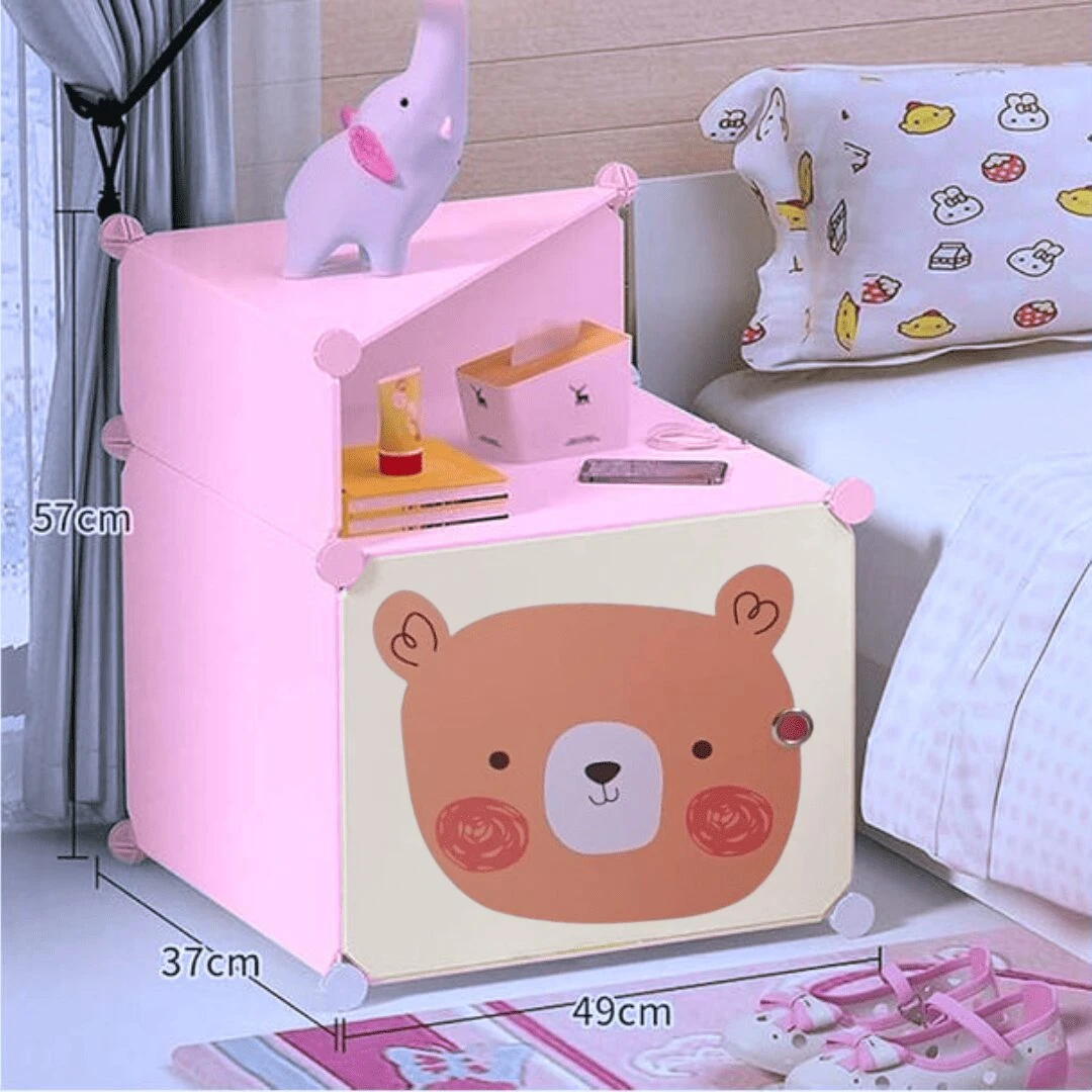 Set x2 Mesa de Noche Infantil Armable - Organiza ropa y juguetes de tus hijos