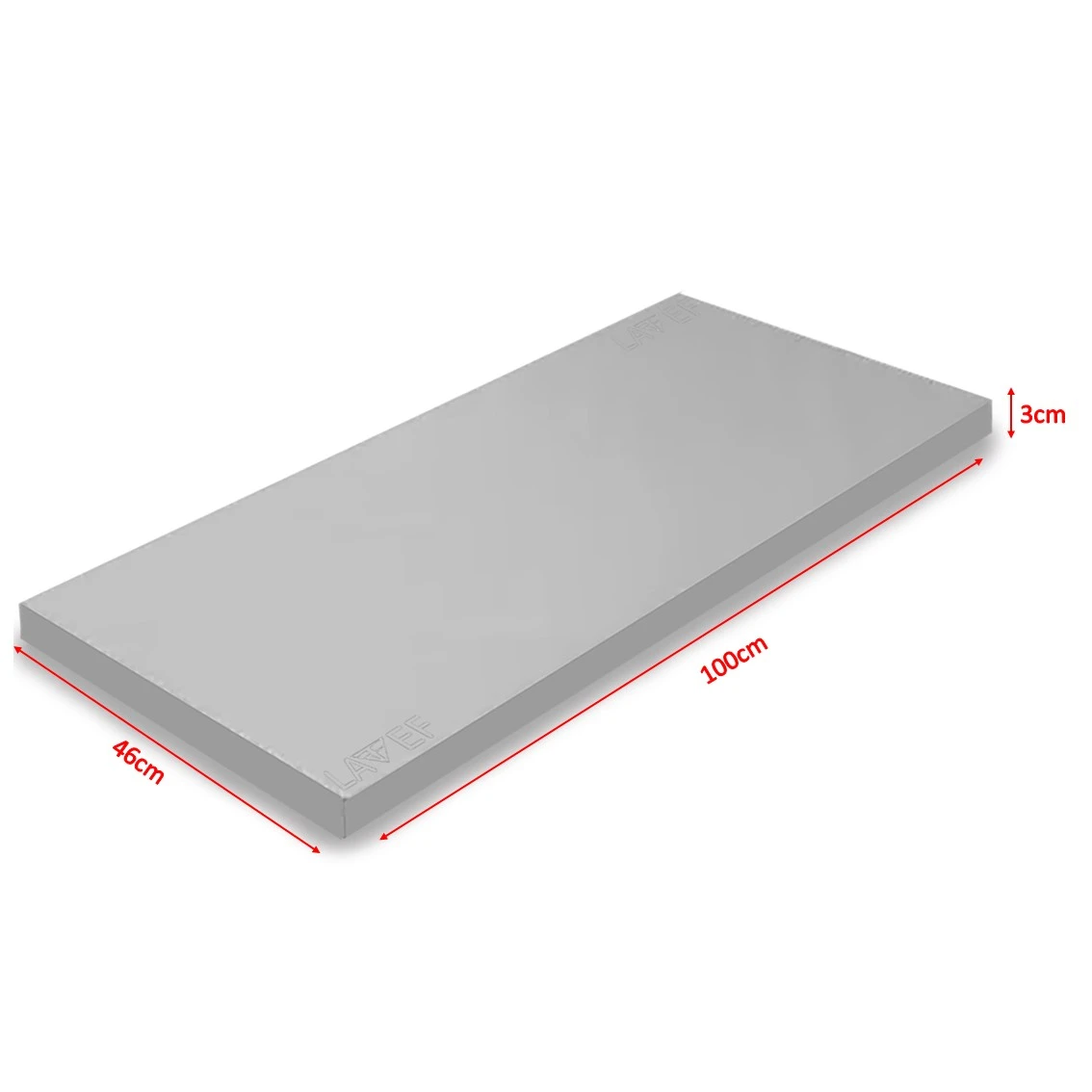 Colchoneta de ejercicio Lavef gris 100x46x3cm, alta densidad, anti-fluido, ideal para entrenar cómodamente.