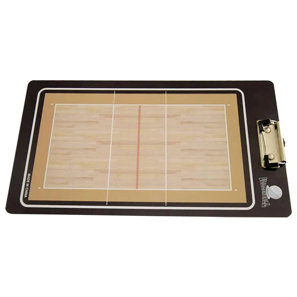 Tablero táctico PVC voleibol profesional con campo de juego y clip.
