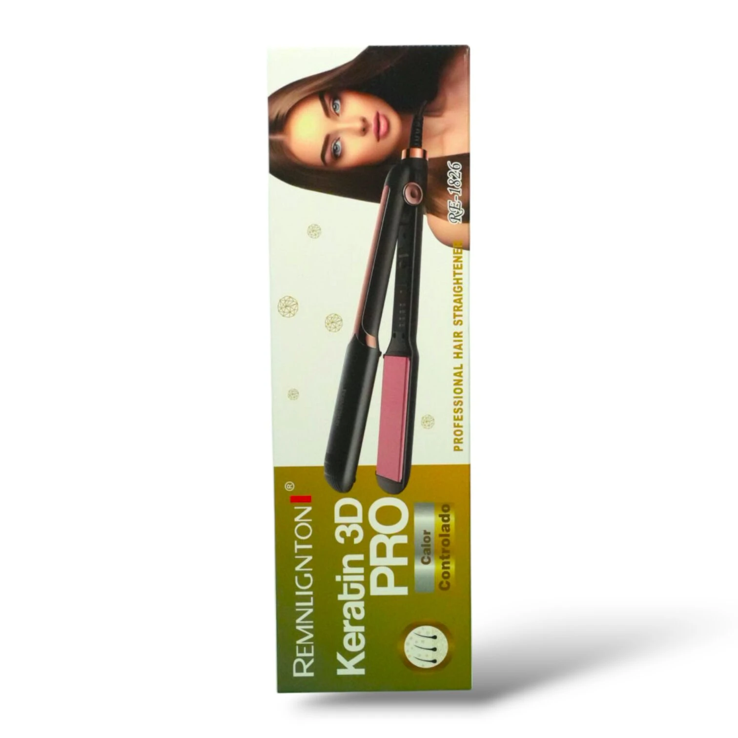 Plancha alisadora Remington Keratin 3D Pro RE-18 con placas rosadas y diseño profesional.