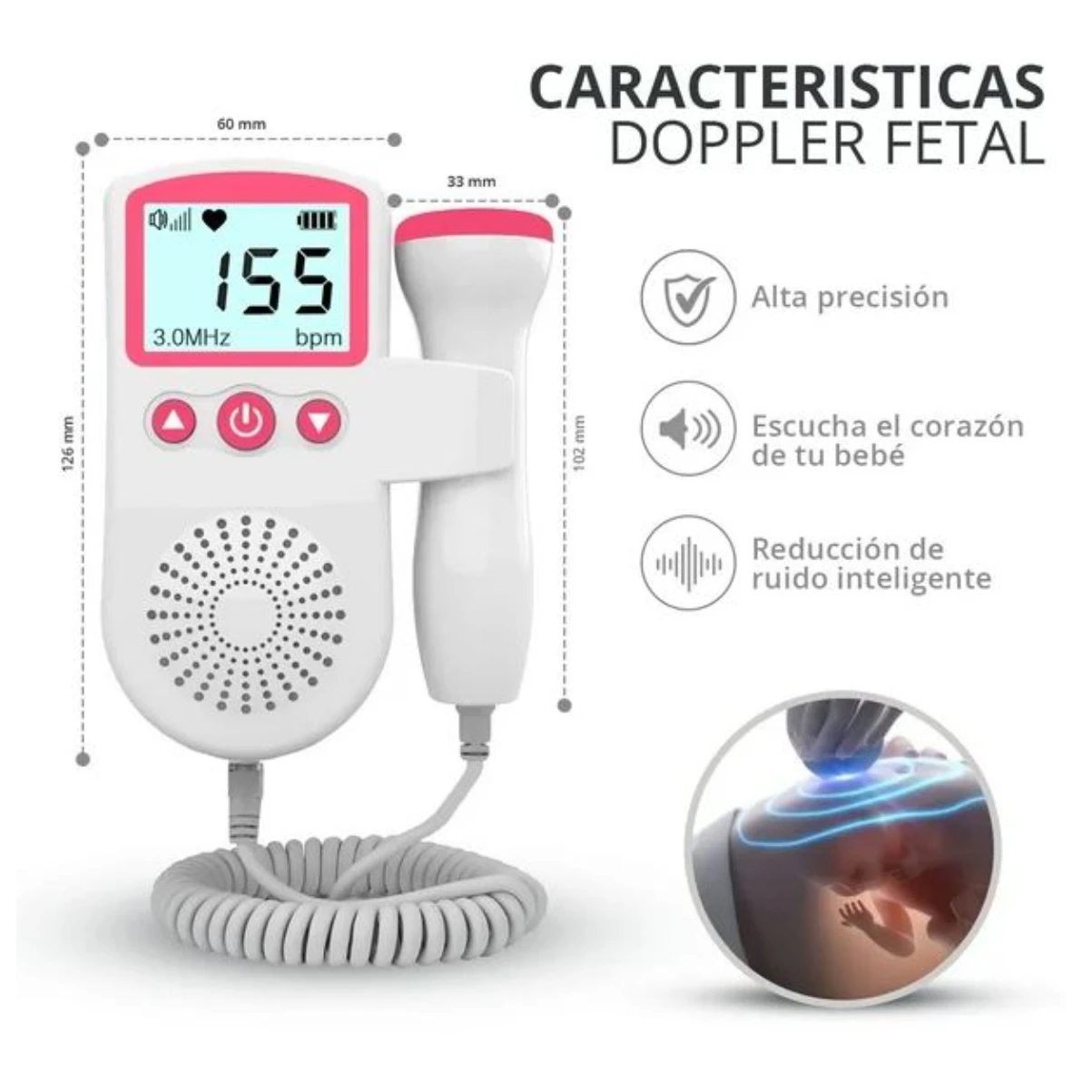 Monitor Fetal Doppler Ultrasonido Bebe