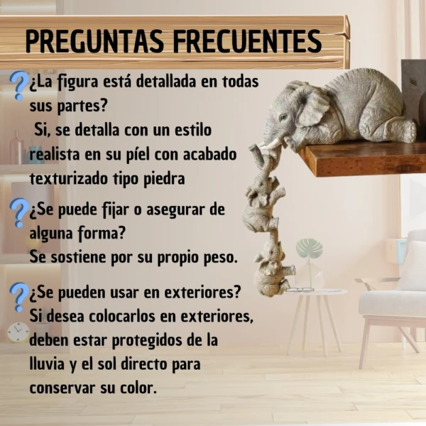 Decoracion Familia de 3 Elefantes Adorno
