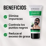 Mascarilla negra purificante Kormesic con carbon para eliminar impurezas, puntos negros y exceso de grasa.
