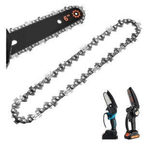 Set x3 cadenas de repuesto 6 pulgadas para mini sierra de poda, con eslabones metálicos.