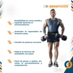 Cinturón Gym Levantamiento Pesas Negro S