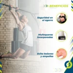 Calleras verdes de crossfit para proteger manos y muñecas, ideal para levantamiento de pesas y prevenir ampollas.
