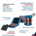 Muñequeras CrossFit Levantamiento Azul - Previenen lesiones y mejoran tu estabilidad - Imagen 2