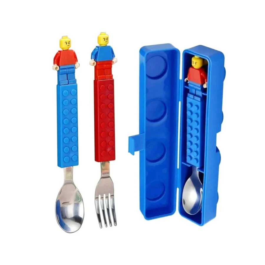 Set de Cubiertos Tipo Lego para Niños