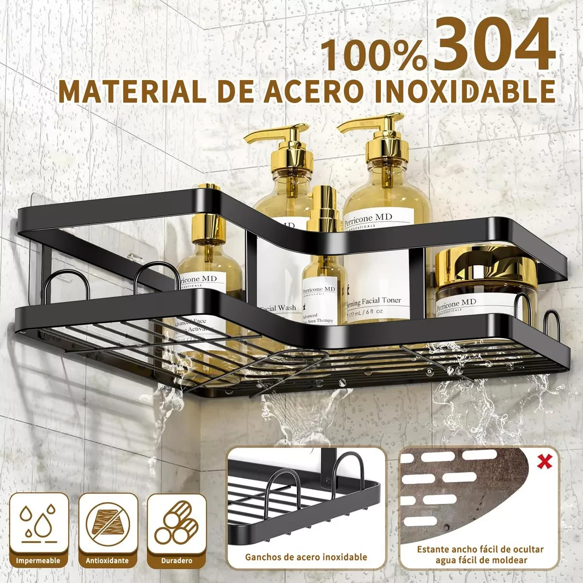 Estante Organizador Esquinero para Ducha