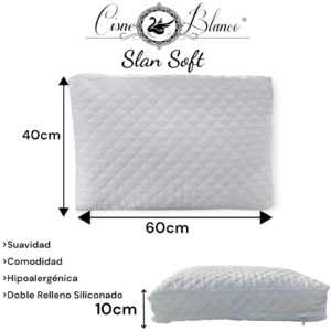Almohada ortopédica viscoelástica y de plumas con relleno indeformable - Corrige postura cervical para dormir sin rigidez