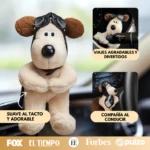 Set x2 Peluche Perro Gafas de Piloto Magnético Coche - Adhiere Fuertemente al Tablero Seguro