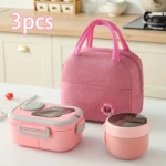 Kit Bento 3 Piezas con Bolsa Térmica - Mantiene tus alimentos frescos y separados durante el transporte - Imagen 2
