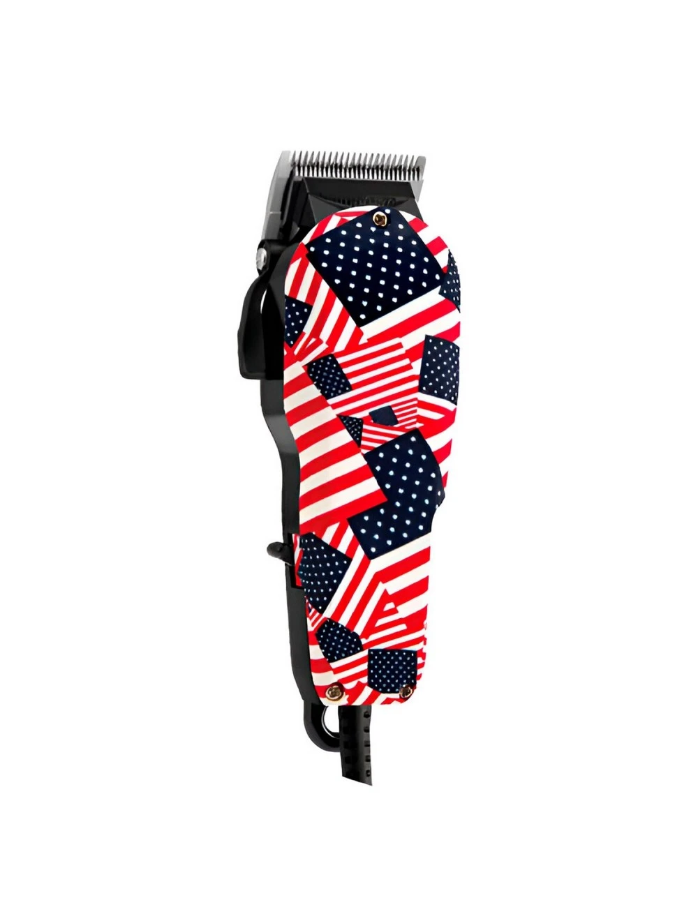 Cortadora de pelo profesional WAER 08219 con diseño de bandera de Estados Unidos, ideal para cortes con estilo.