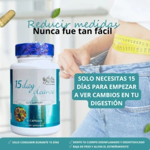 Suplemento Limpiador de Colon 15 Days - Desinflama el abdomen y purifica colon