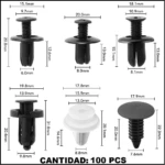 Kit Pines Plasticos para Carro 100 Unds - Imagen 3
