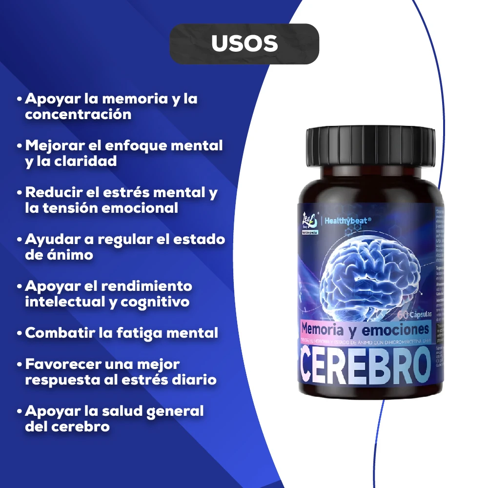 Suplemento Nootrópico Cerebro 60 Cápsulas - Estimula agilidad mental y memoria - Imagen 4