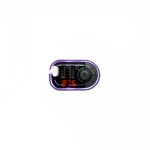 Cargador Bluetooth Harvic PL-BT-250 con radio FM y luces LED, mostrando pantalla digital roja con número 875 y puerto USB conectado.