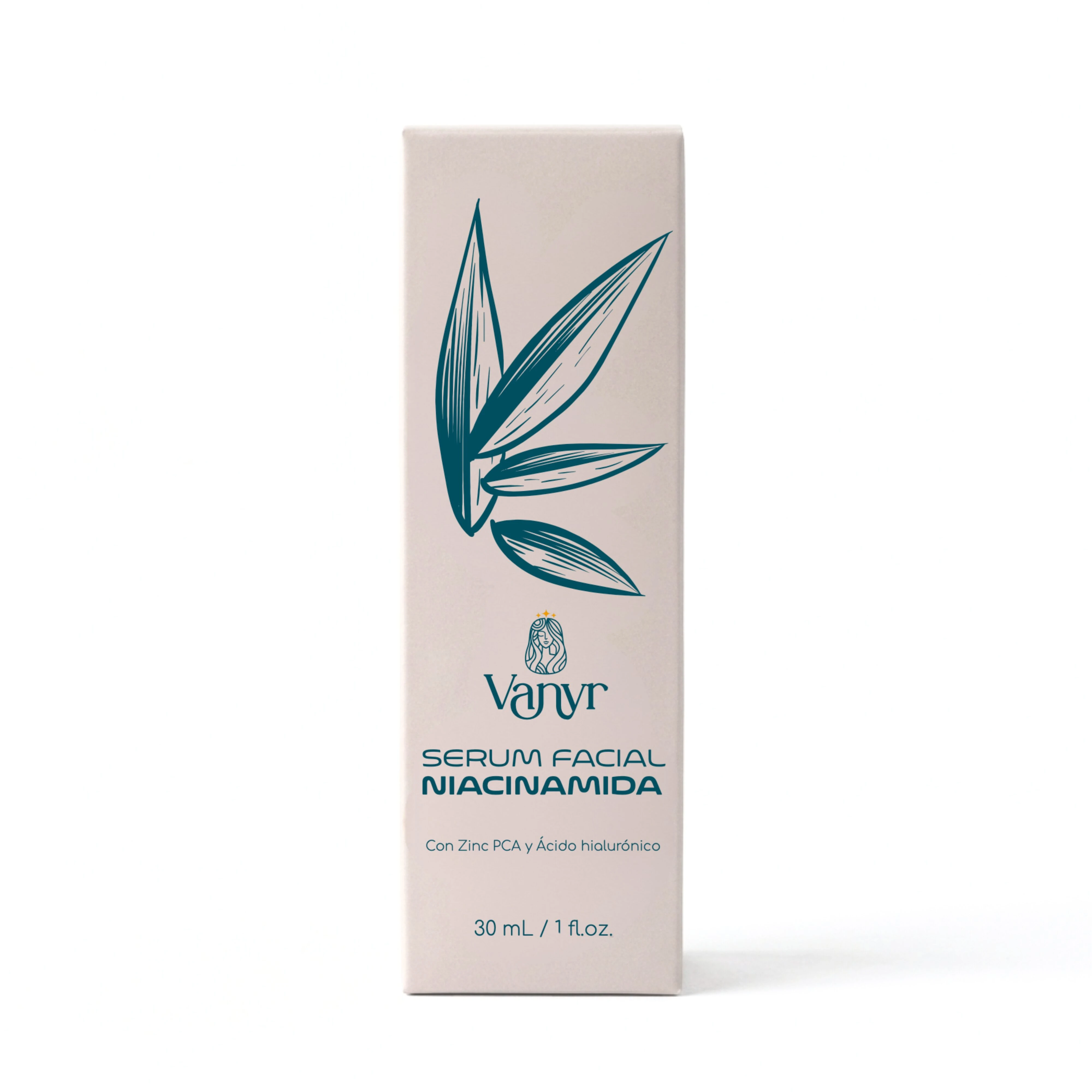Caja de sérum facial Vanyr Niacinamida con Zinc y Ácido Hialurónico, 30 ml.