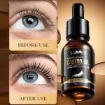 Aceite de ricino SADOER para crecimiento de pestañas, antes y después, 15ml.