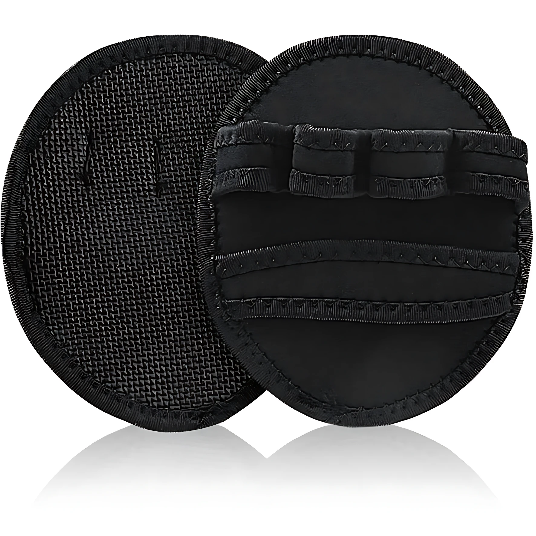 Guantes de agarre negros con textura de malla y tiras para entrenamiento, ideal para proteger manos.