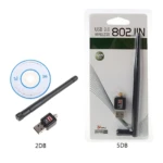 Set x2 antenas WiFi USB 2.0, 802.11n, 1200 Mbps, con disco de instalación.