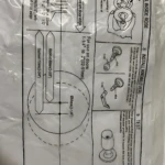 Guía de instalación para chapa de baño. Hoja con medidas de taladro de 51mm a 32mm y diagramas para instalar el mango en puertas de 32 a 51mm de grosor.
