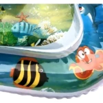 Colchoneta inflable ovalada de 65 cm con diseño marino: peces, estrella de mar y pulpo. Ideal para bebés en agua.