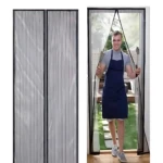 Cortina magnética de malla para puerta de 1.8Mts, ideal para mantener tu hogar fresco y libre de insectos.