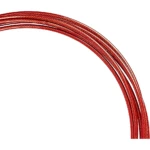 Cuerda de saltar profesional, cable de acero recubierto rojo, mango metálico, ajustable, ideal para ejercicio.