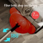 Escoba barredora roja con diseño de Mickey, limpia hasta 7cm de profundidad bajo muebles.