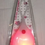Luces LED para bicicleta en forma de corazón, color rosa, con patrón de puntos y texto "Silicone Light".