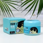 Set de mascarillas faciales BUBBLE FILM en envase azul con caricatura, para limpieza profunda y renovación de piel.