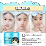 Crema "Bubble Film" para limpieza profunda de poros, con instrucciones de uso en 3 pasos.