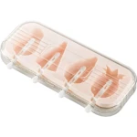 Molde para helados de silicona rosa con forma de frutas y tapa transparente, ideal para paletas caseras.
