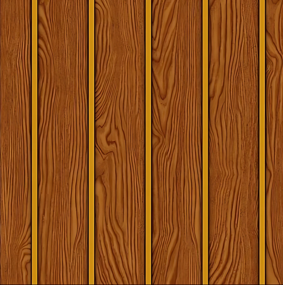 Papel adhesivo decorativo con diseño de listones de madera en tonos marrones y líneas doradas, ideal para paredes interiores.