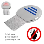 Peine metálico con dientes finos para eliminar piojos y liendres, ideal para cabello enredado.