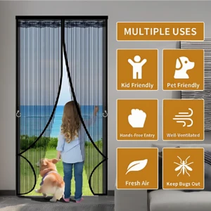 Set x2 Puerta Mosquitera Magnética - Mantiene tu hogar libre de insectos y ventilado