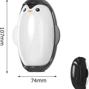 Rodillo quita motas portátil lavable en forma de pingüino blanco y negro, 107x74mm.