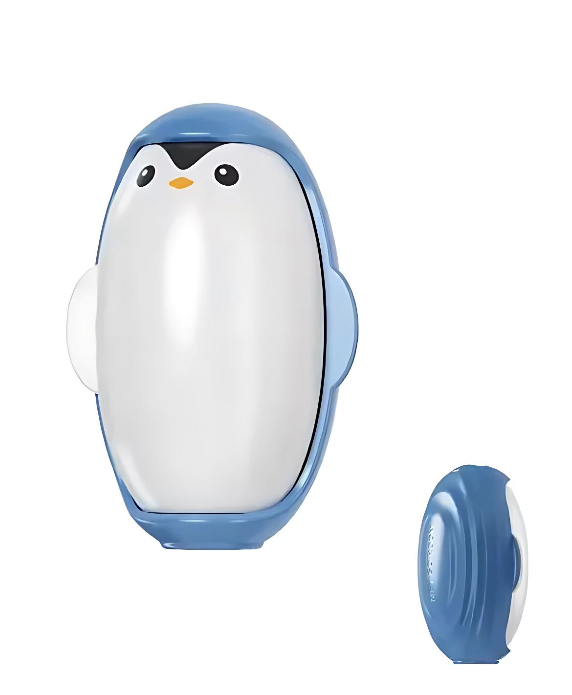 Set x3 rodillos quita motas portátil lavable azul y blanco, diseño pingüino.