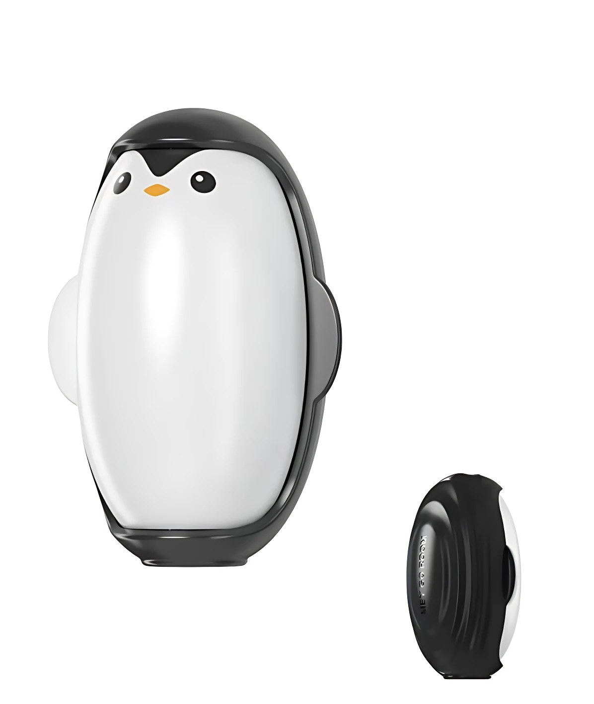 Set x3 rodillos quita motas portátil lavable, diseño pingüino blanco y negro.