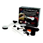 Kit de reparación de abolladuras para automóviles, con herramienta de succión, pistola de calor y accesorios, sobre fondo blanco.