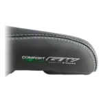 Sillín de bicicleta GW Comfort Plus antiprostatico, negro con costuras blancas, diseño para ganadores.
