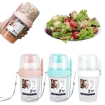 Set x2 termos rosado, azul y blanco para proteínas con cuchara, 2 capas, 500+150ml.