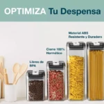Contenedores Alimentos 7 Pz Tapa Negra - Imagen 5