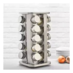 Organizador Giratorio de 20 Especias en Acero Inoxidable - Optimiza el almacenamiento de tu cocina manteniendo todo ordenado
